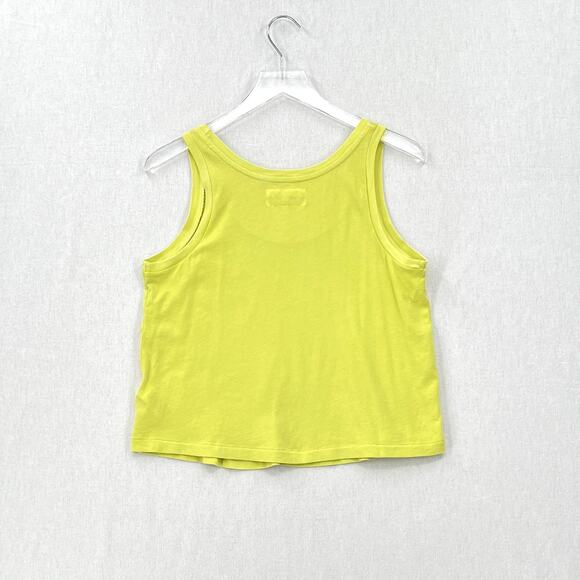 THE GREAT The Sport Tank Womens 0 LIme Zest Green Cropped Relaxed Cotton Scoop - Picture 5 of 15